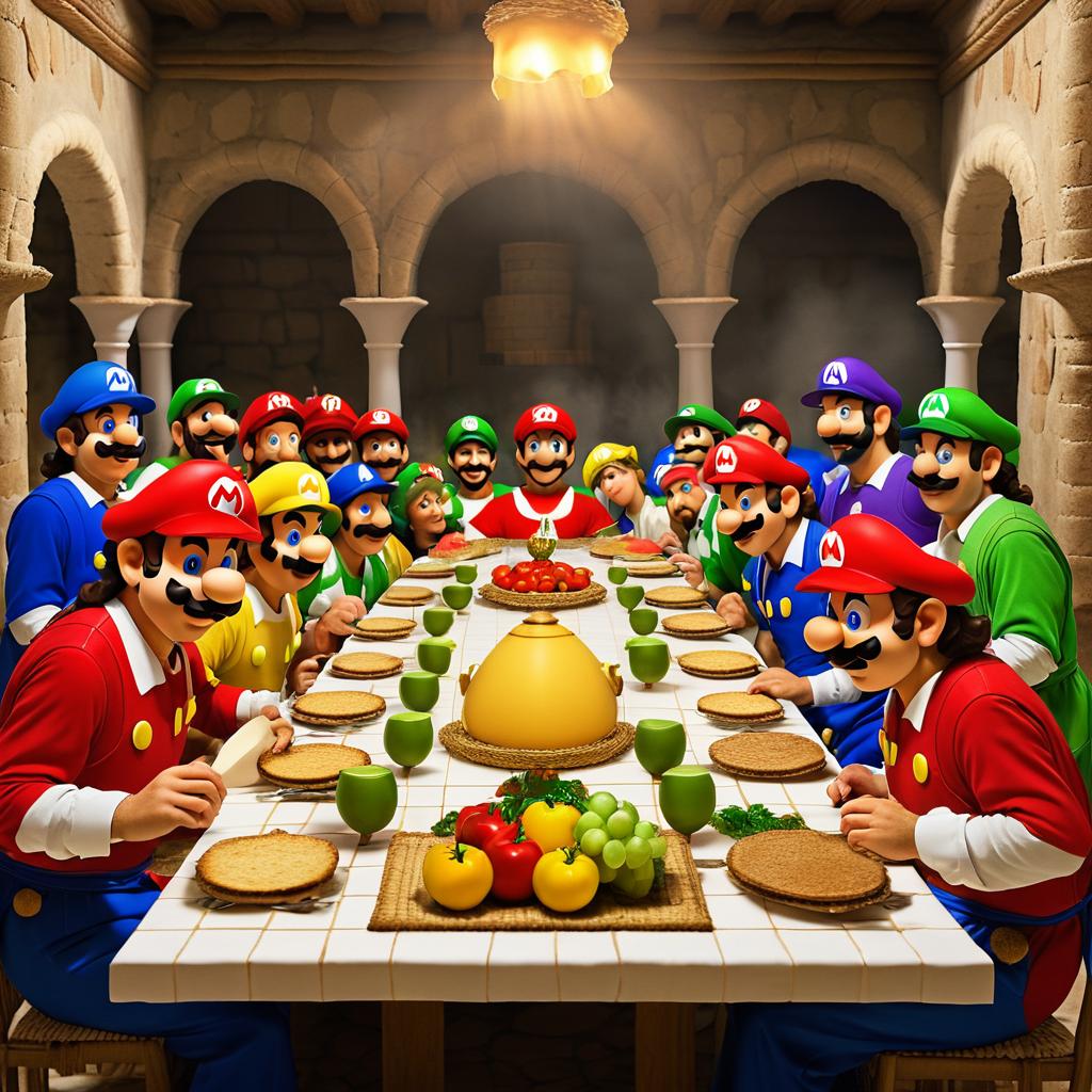 Mario's Humorous Last Supper Adventure