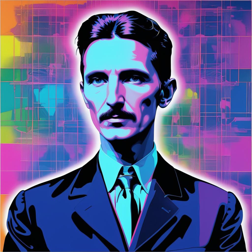 Modern Portrait of Nikola Tesla by Warhol