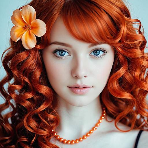 Radiant Beauty With Flowing Hair