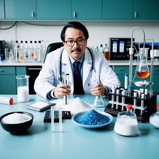 Scientist in Laboratory with Battery Materials