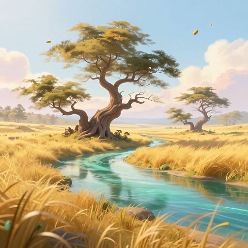 Mystical Windy Fantasy Landscape