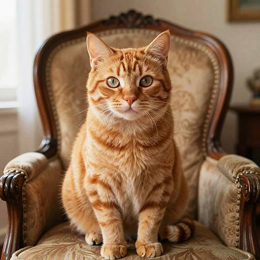 Surreal Orange Cat with Human Face