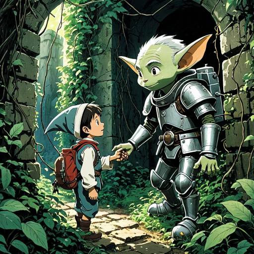 Young Explorer Meets Goblin in Ancient Ruins