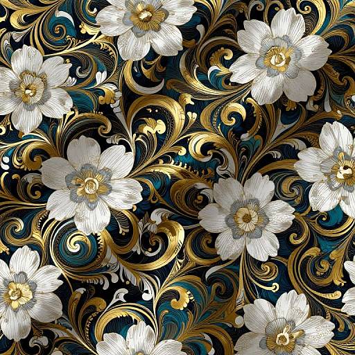 Gold Swirl Floral Smart Fabrics