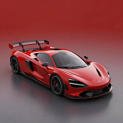 Futuristic Red Sports Car Rendering