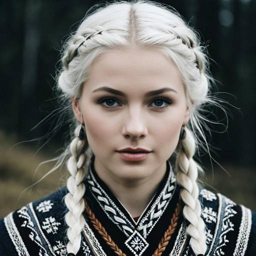 Nordic Woman with Traditional Braids