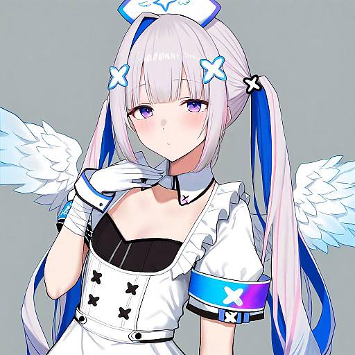 Illustration of Amane kanata (nurse), hololive in the style of Gomu (chewinggom)