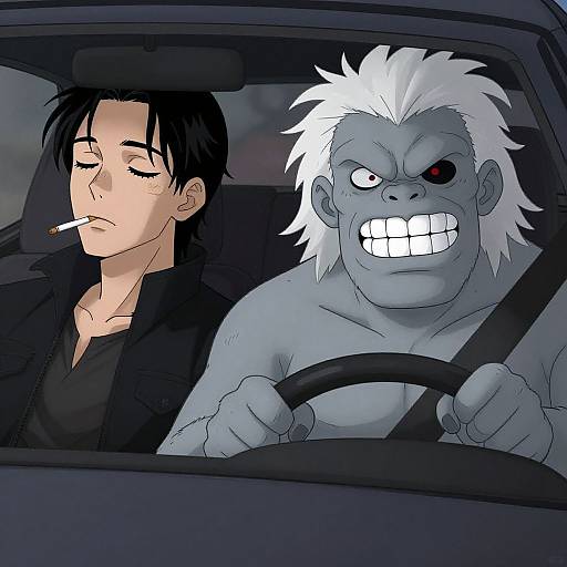 Comic Art: Calm Man and Angry Monster