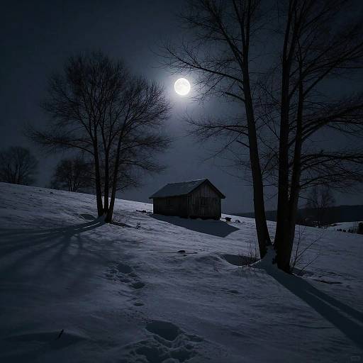 Dark Ambient Snowy Solitude Scene