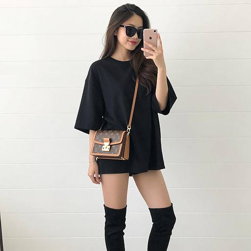 Fashionable Woman Taking Mirror Selfie