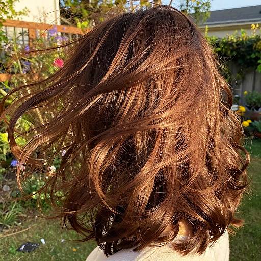 Close-Up of Wind-Blown Brown Hair