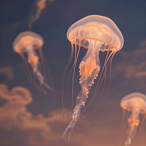 Ethereal Jellyfish in Surreal Sky