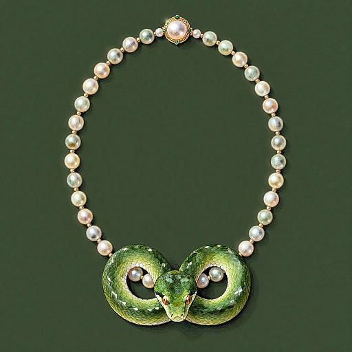 Green Tree Python on Jade Necklace