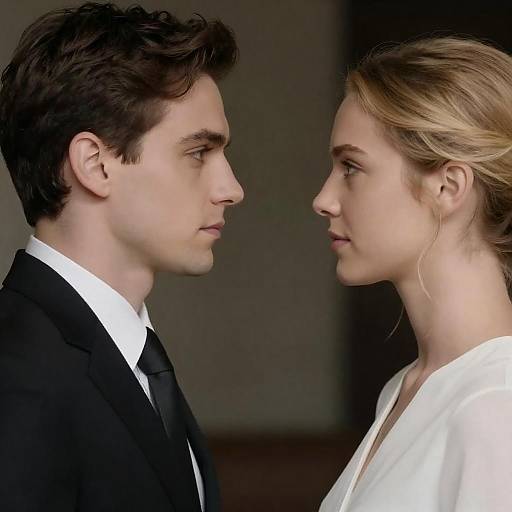 Intimate Close-Up Profile Portrait of Couple