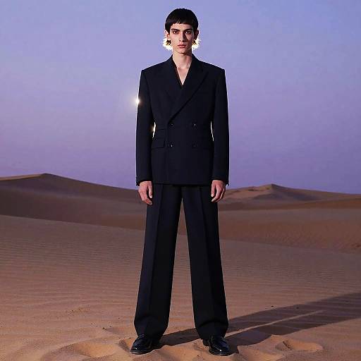 Ear-Length Bob Desert Fashion Editorial