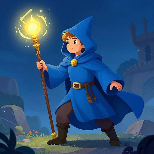 Wizard Trailblazing with Magic Staff