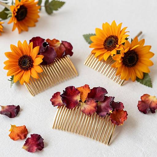 Rustic Autumn Bridal Hair Combs