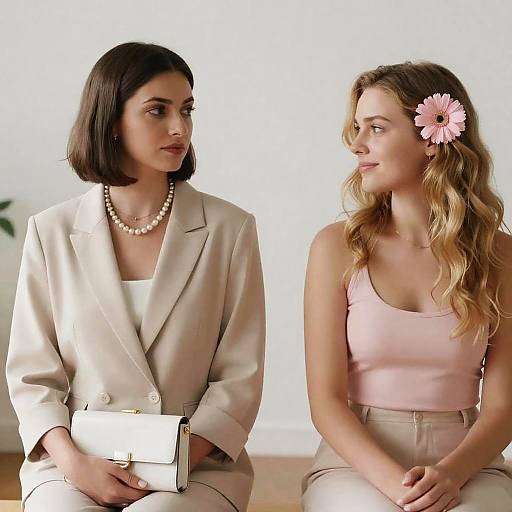 Indoor Portrait of Two Women Relaxing