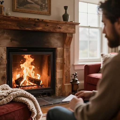 Cozy Rustic Fireplace Scene