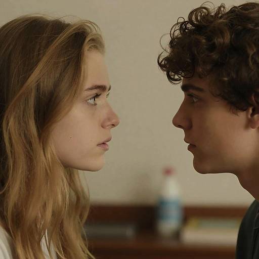 Young Couple Facing Each Other