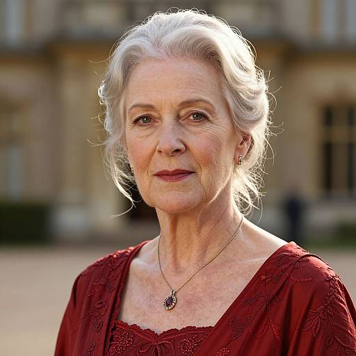 Elegant Elderly Woman in Vintage Style