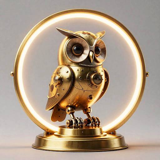 Steampunk Mechanical Owl Illustration