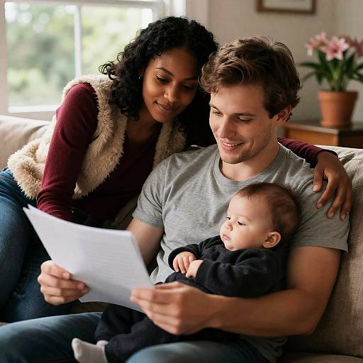 Intimate Family Moment on Couch