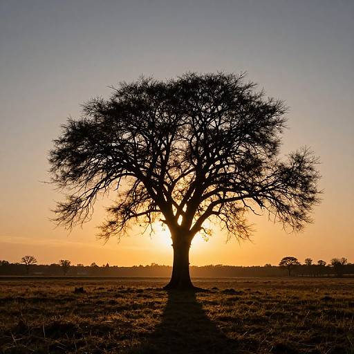Golden Sunrise Over Solitary Tree