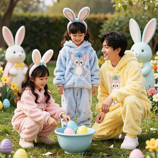 Family in Disney Easter Pajamas