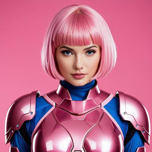 Futuristic Pink Fembot in Armor