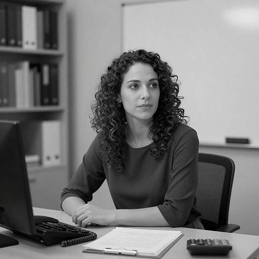 Elegant Office Portrait in Black and White