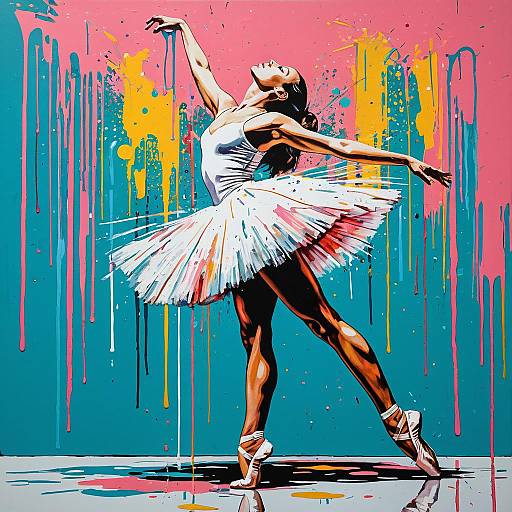 Pastel Pop Art Ballet Portrait in Motion