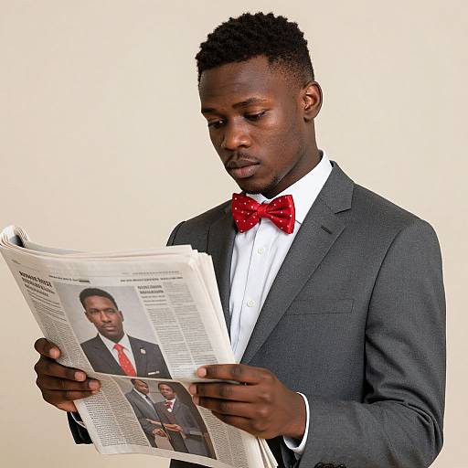 Young Professional with Newspaper