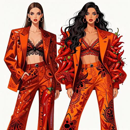 Fiery SpicyBBW Bold Fashion Illustration