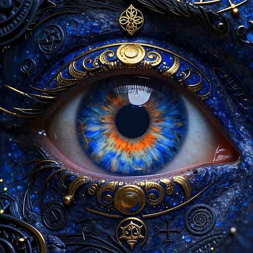 Mystical Alien Eye with Intricate Patterns