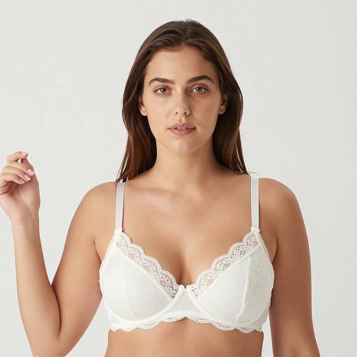 Woman in White Lace Bra