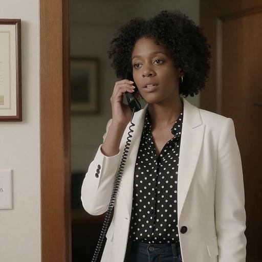 Confident Woman in Doorway with Phone