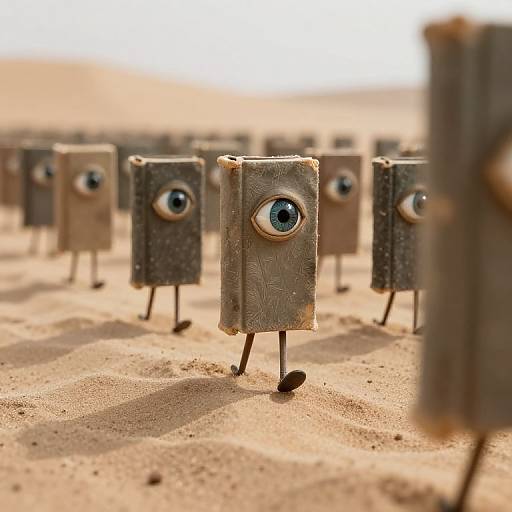 Marching Book Army with Eyes