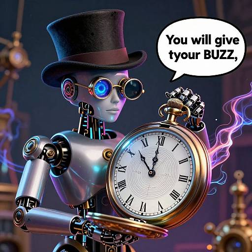 Steampunk Robotic Hypnotist with Pocket Watch