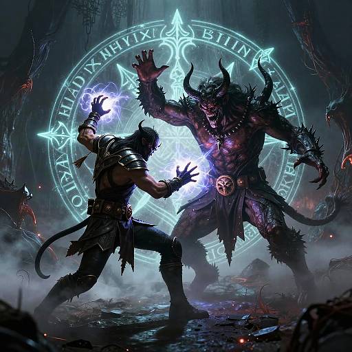 Doom Slayer Battling Demons Underworld