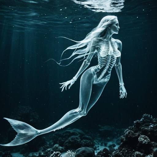 X-Ray Ghostly Mermaid Underwater