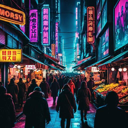 Vibrant Dystopian Market Drama Poster Vibrant Dystopian Market Drama Poster