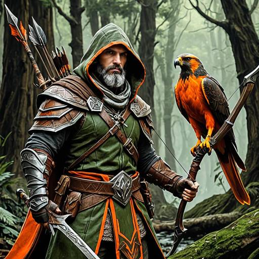 Detailed Elf Ranger Character Concept Art