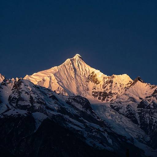 Celestial Snow-Capped Mountain Glow