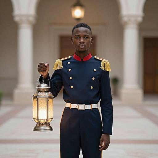 Dark-Skinned Male in Lantern Corps Costume