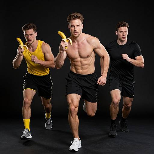 Alien Men Running Powered by Banana