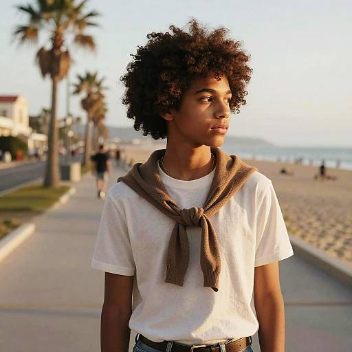 Modern Afro Hairstyle Boy Summer Fashion