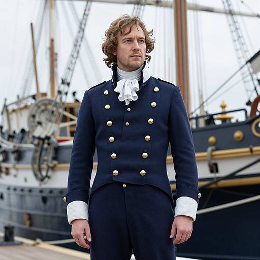 Man in Horatio Nelson Navy Costume