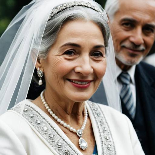 Elegant Grandmother in Bridal Outfit