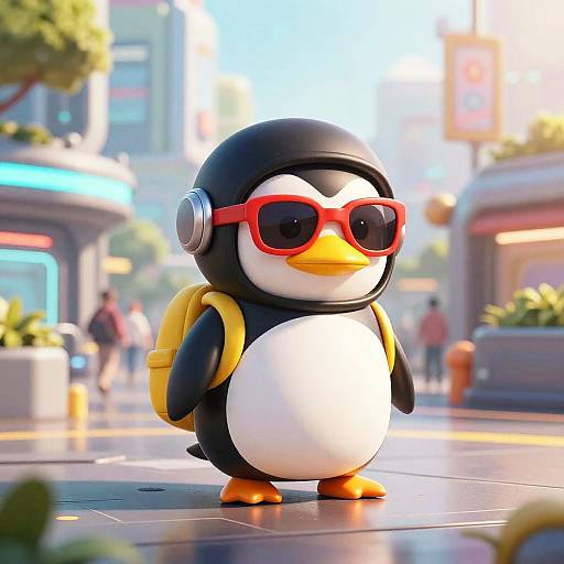 Futuristic Penguin Costume Comic Art